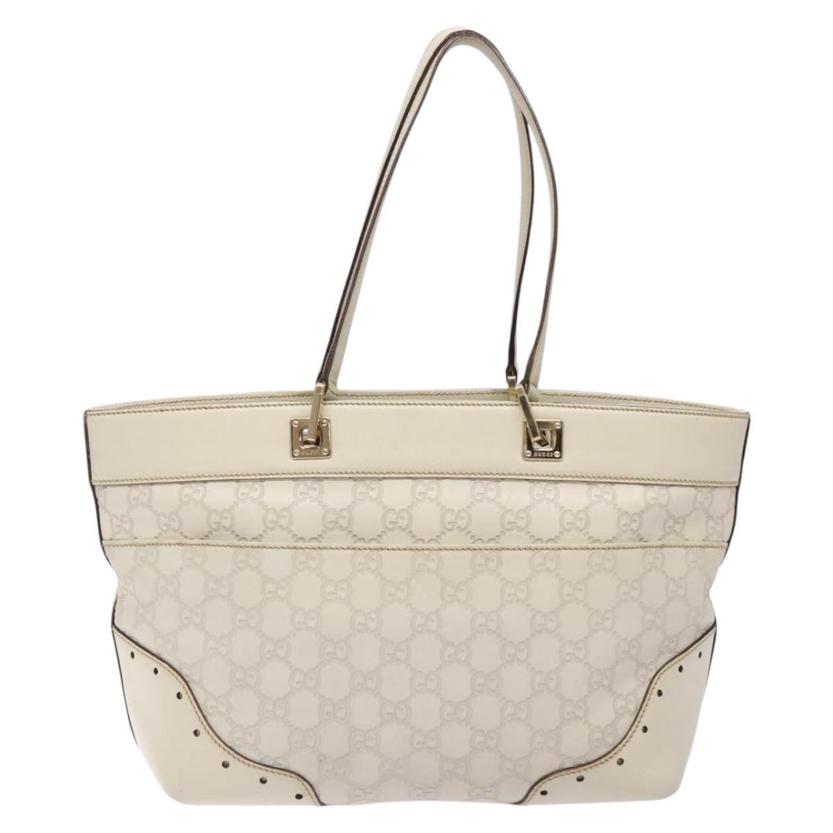 Gucci Guccissima White Leather Tote Bag