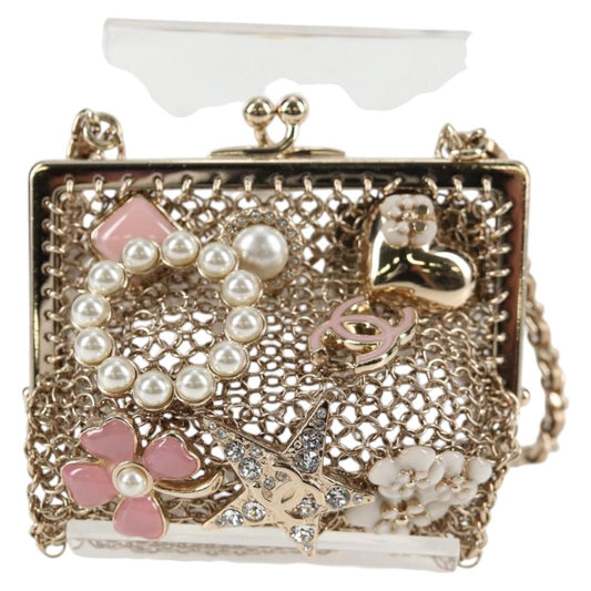 Chanel Camélia Gold Metal Clutch Bag