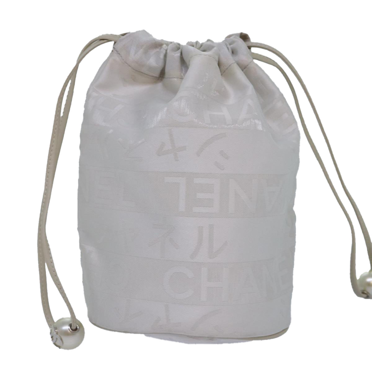 Chanel White Canvas Clutch Bag