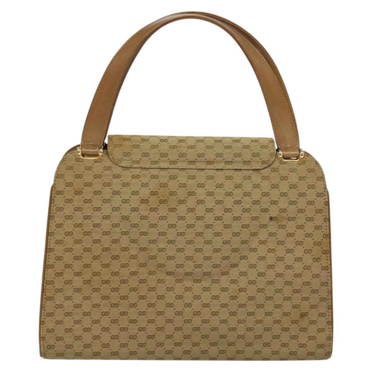 Gucci Micro Small Gg Canvas Beige Canvas Handbag