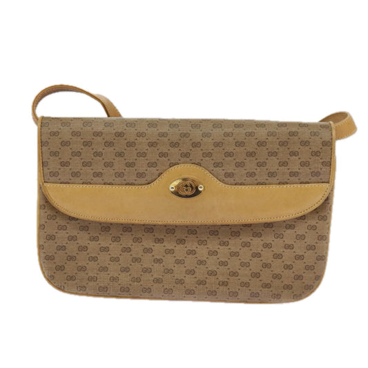 Gucci Micro Small Gg Canvas Beige Canvas Shoulder Bag