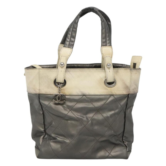 Chanel Paris Biarritz Grey Canvas Tote Bag