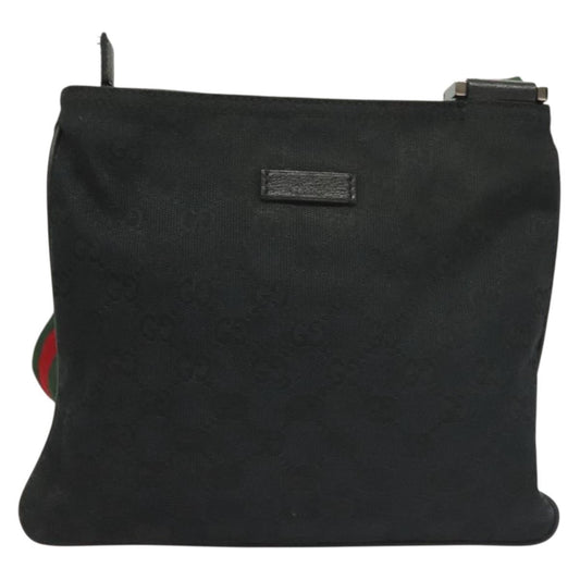 Gucci Sherry Black Canvas Shoulder Bag