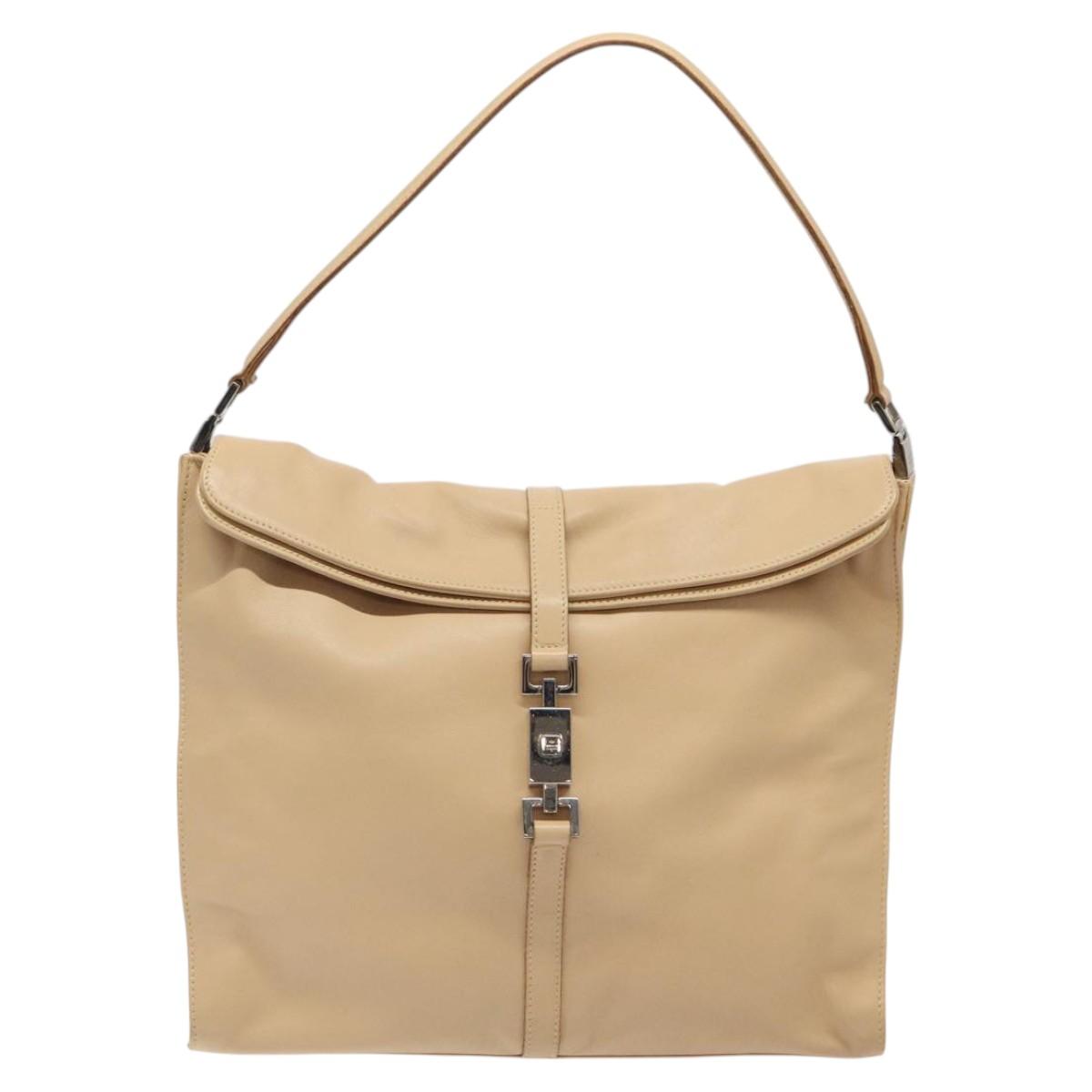 Gucci Jackie Beige Leather Shoulder Bag