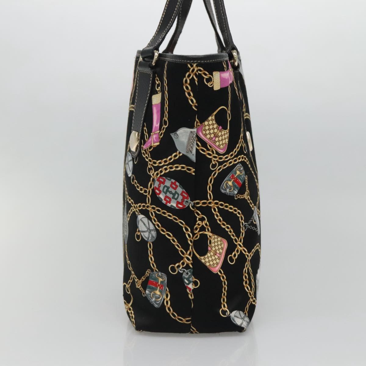 Gucci Charmy Black Silk Tote Bag