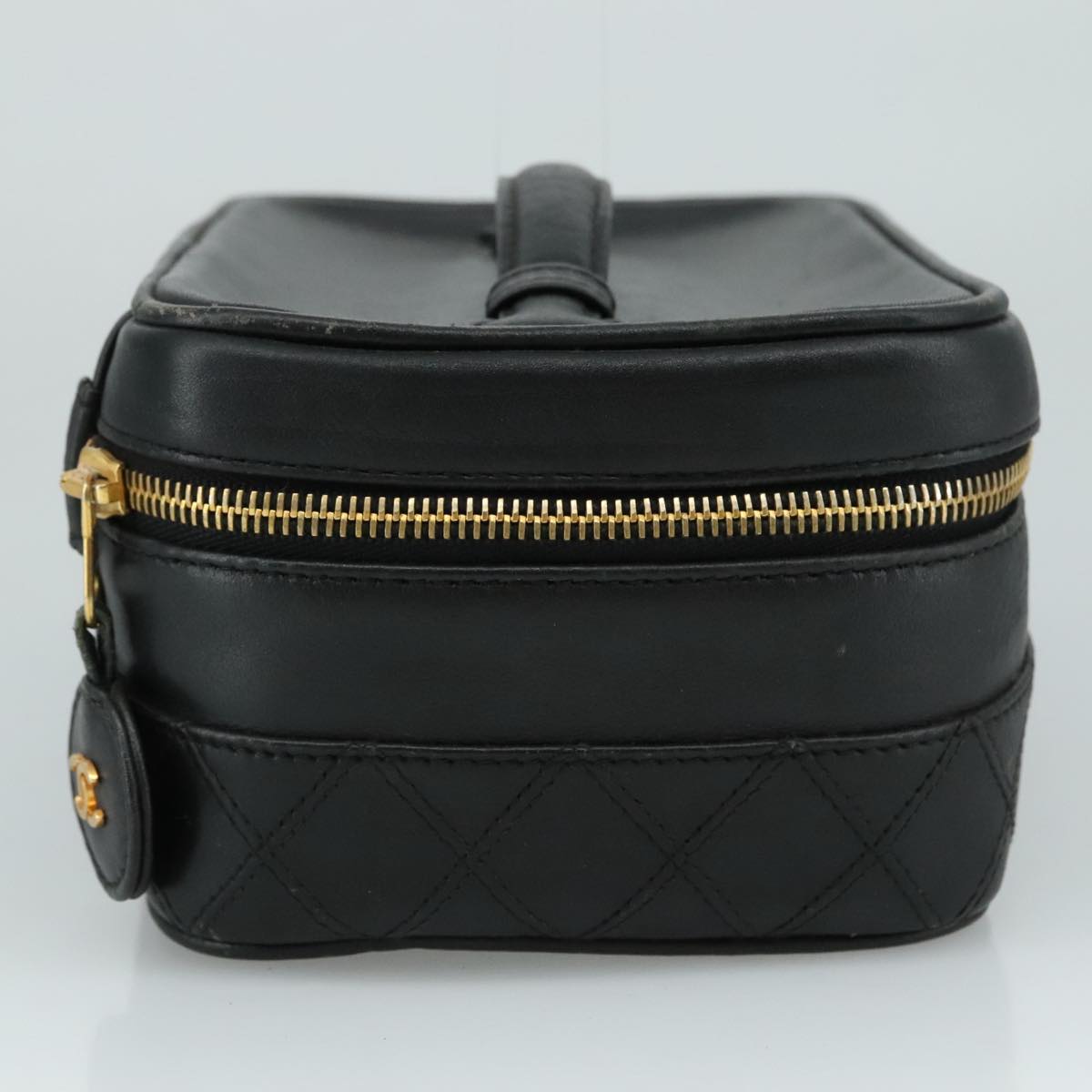 Chanel Vanity Black Leather Clutch Bag