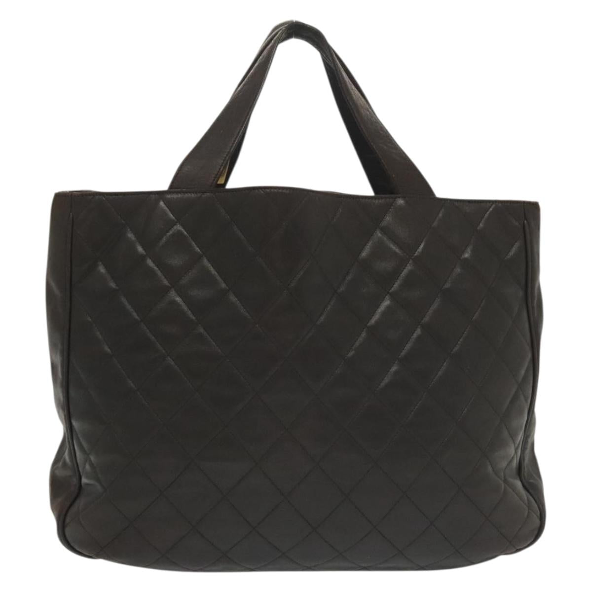 Chanel Brown,Gold Leather Tote Bag