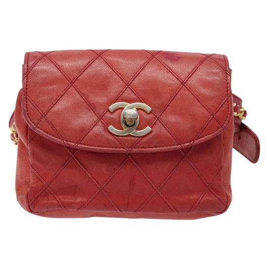 Chanel Bag Belt Red Leather Clutch Bag