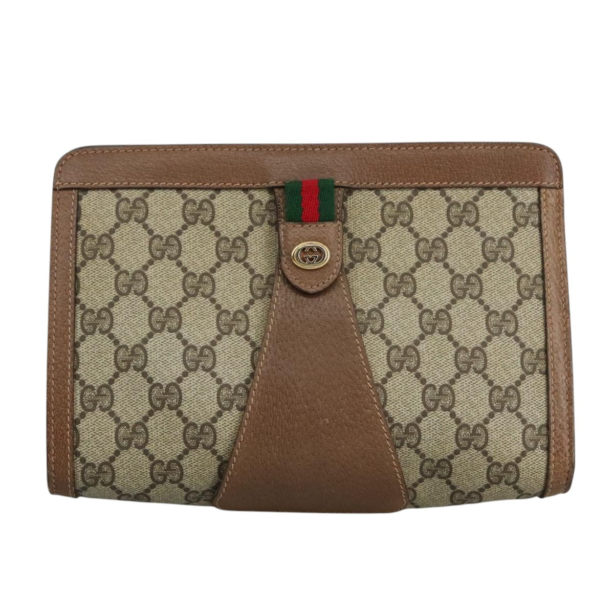 Gucci Gg Canvas Beige Canvas Clutch Bag