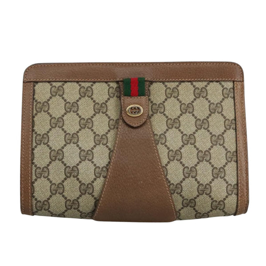 Gucci Gg Canvas Beige Canvas Clutch Bag