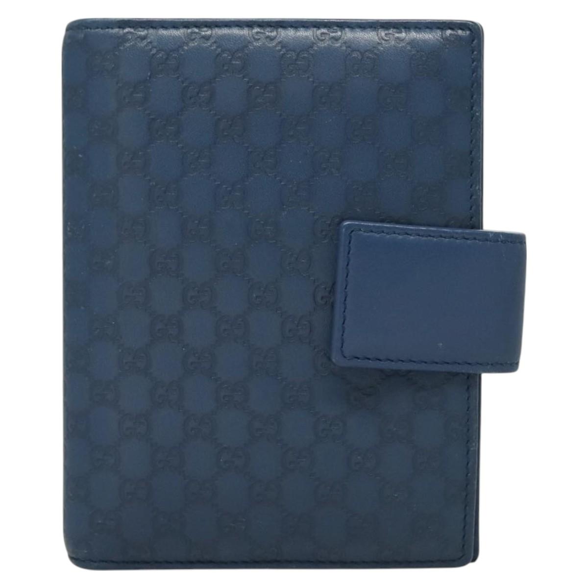 Gucci Micro Guccissima Blue Leather Wallet