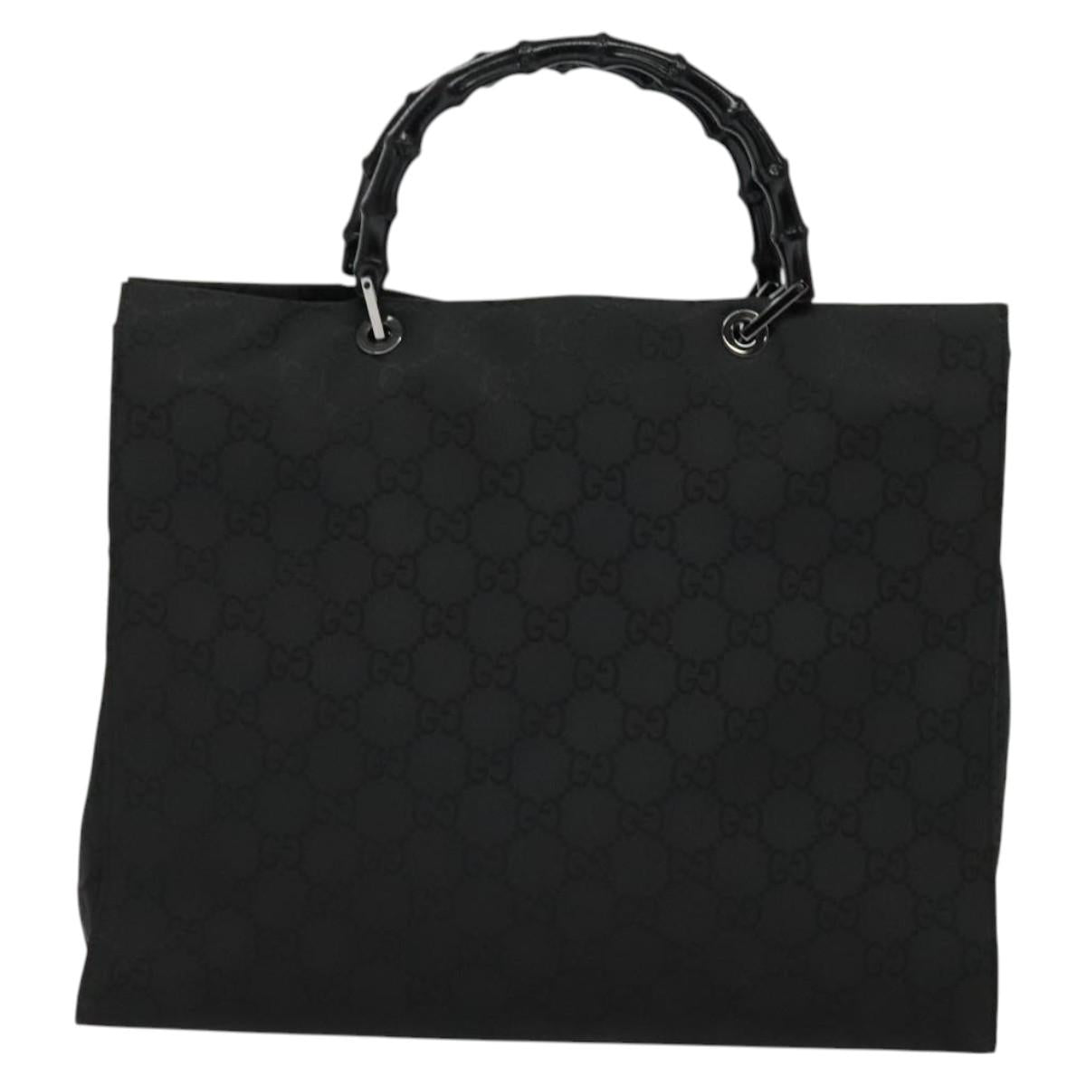 Gucci Bamboo Black Canvas Tote Bag