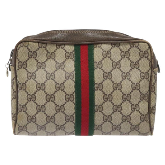 Gucci Ophidia Beige Canvas Clutch Bag