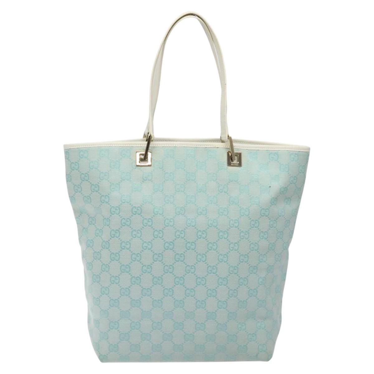 Gucci Gg Canvas Blue Canvas Tote Bag