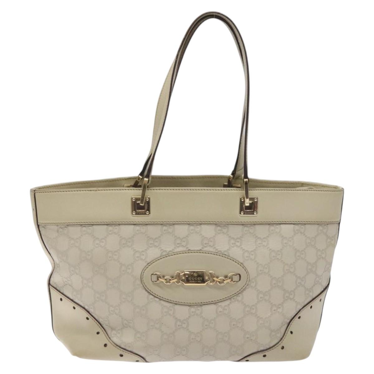 Gucci Guccissima White Leather Tote Bag