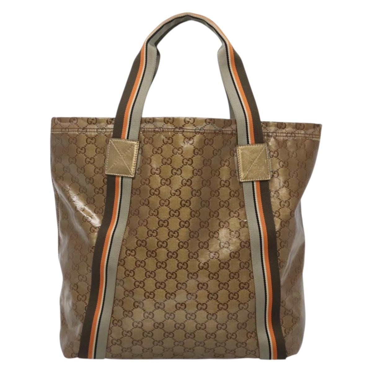 Gucci Sherry Brown Canvas Tote Bag