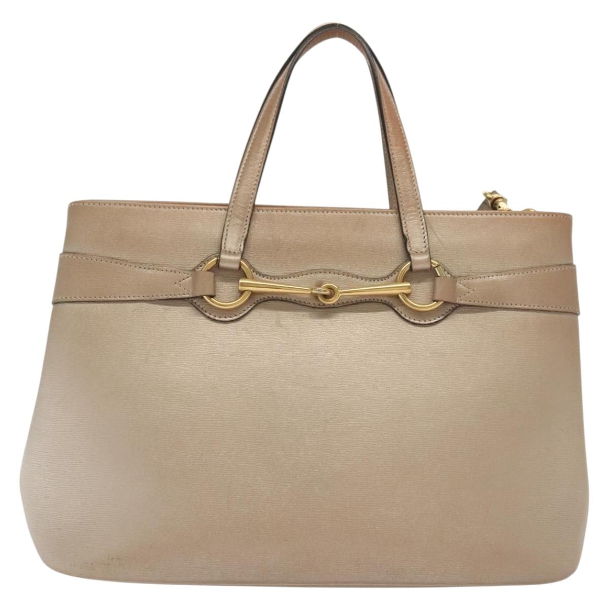 Gucci Horsebit Gold Leather Tote Bag