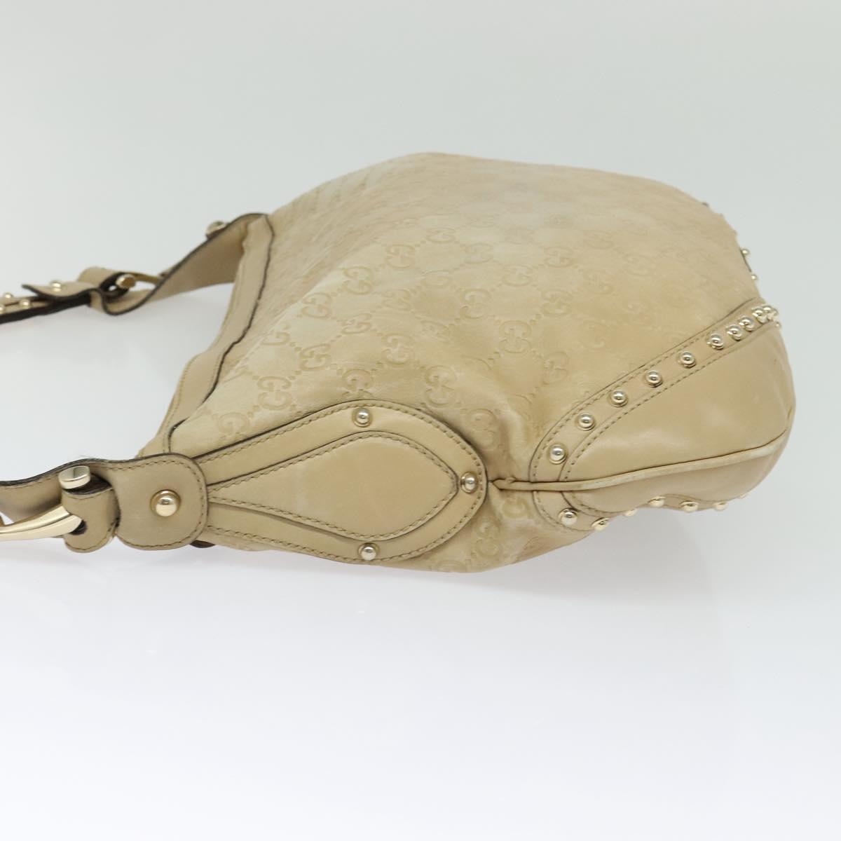 Gucci Guccissima Beige Canvas, Leather Shoulder Bag