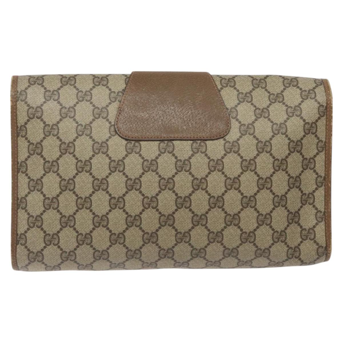 Gucci Ophidia Beige Canvas Clutch Bag