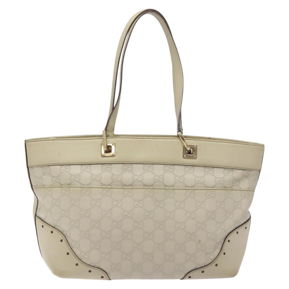 Gucci Guccissima White Leather Tote Bag