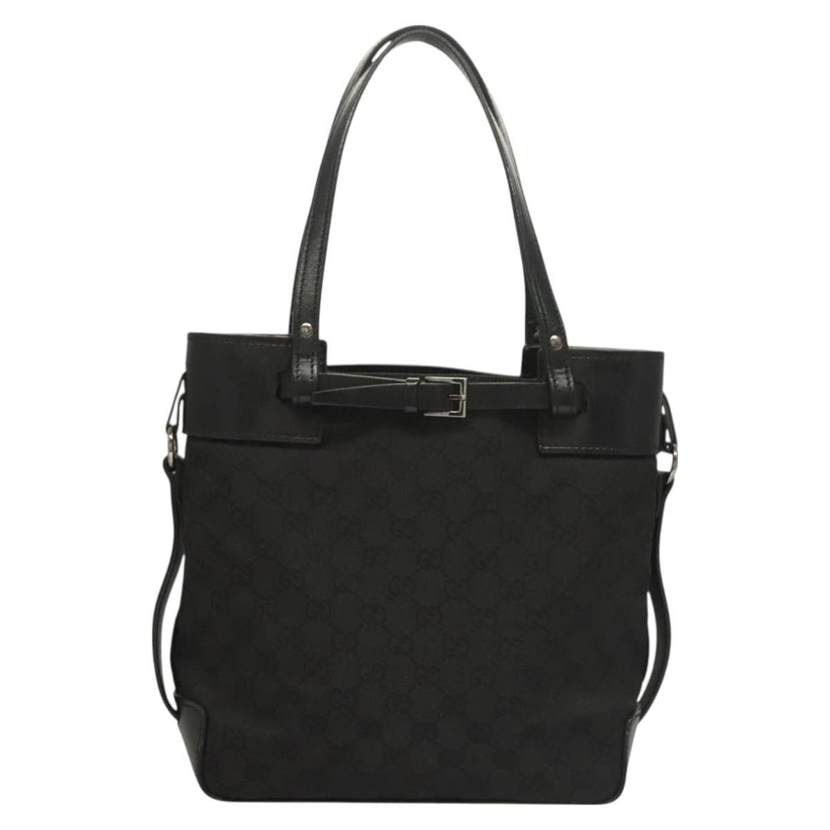Gucci Gg Canvas Black Canvas Tote Bag