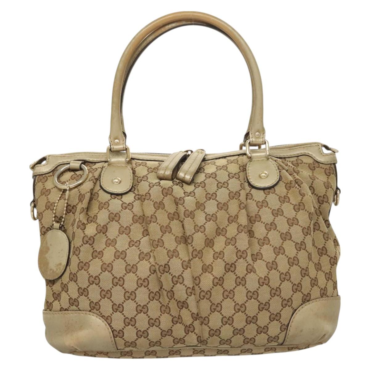 Gucci Sukey Beige Canvas Handbag