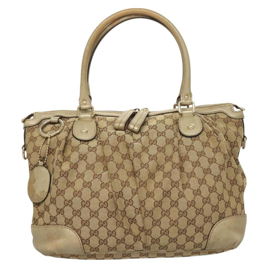 Gucci Sukey Beige Canvas Handbag