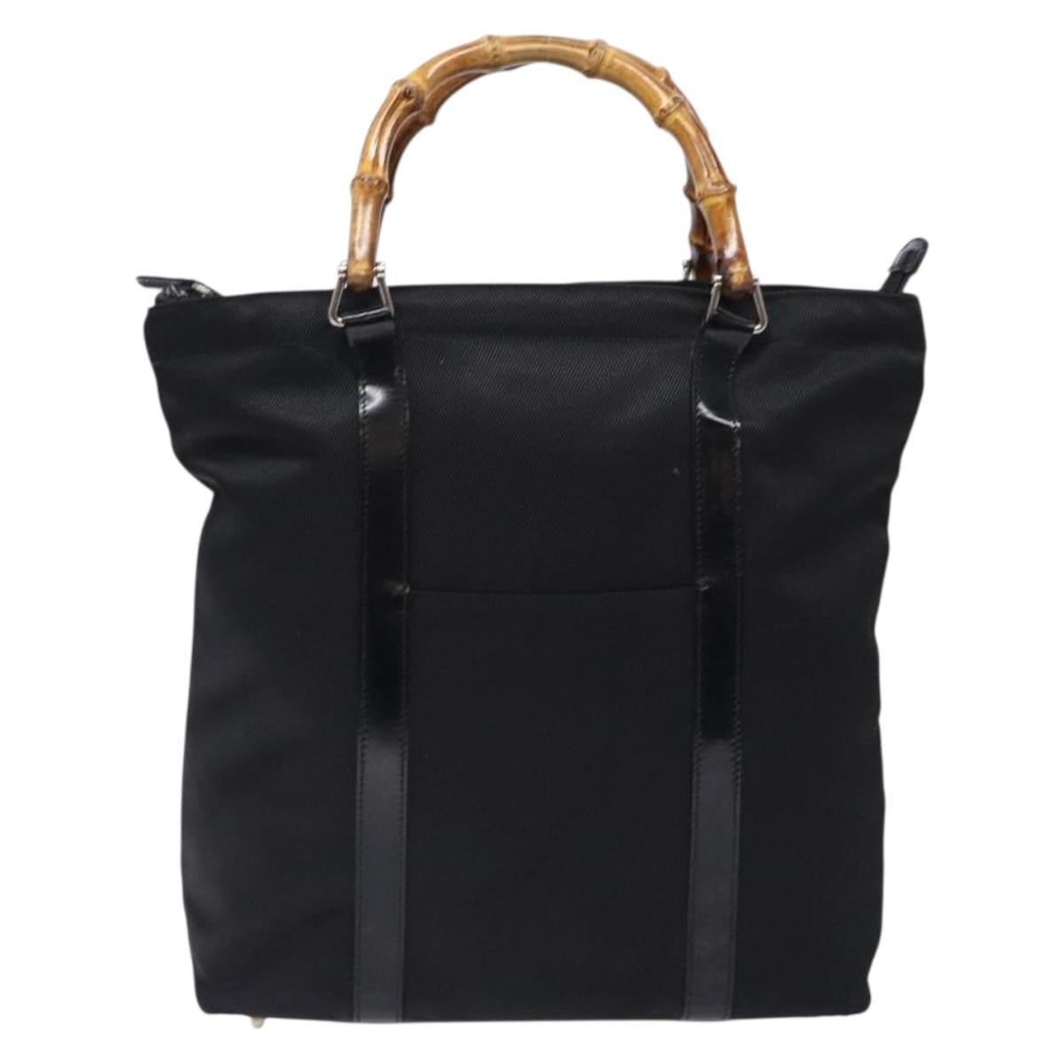 Gucci Bamboo Black Nylon Tote Bag