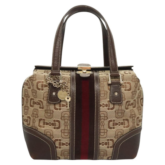 Gucci Sherry Brown Canvas Handbag