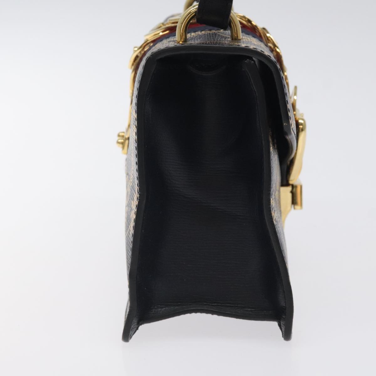 Gucci Sylvie Navy Leather Handbag