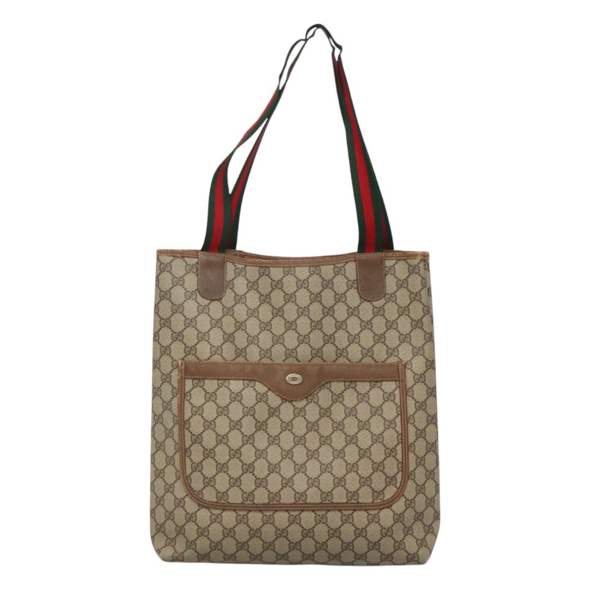 Gucci Gg Canvas Brown Canvas Tote Bag