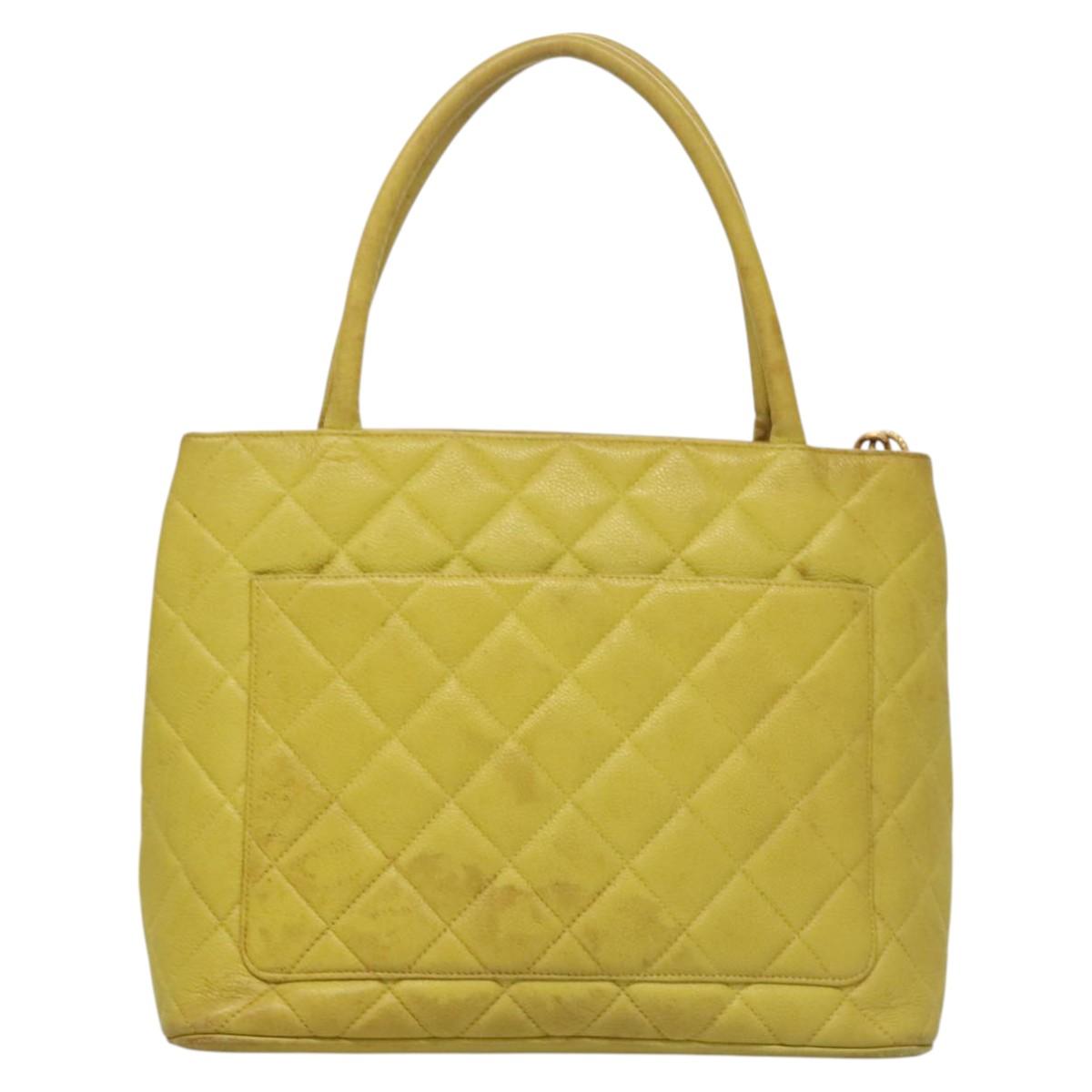 Chanel Medaillon Yellow Leather Tote Bag