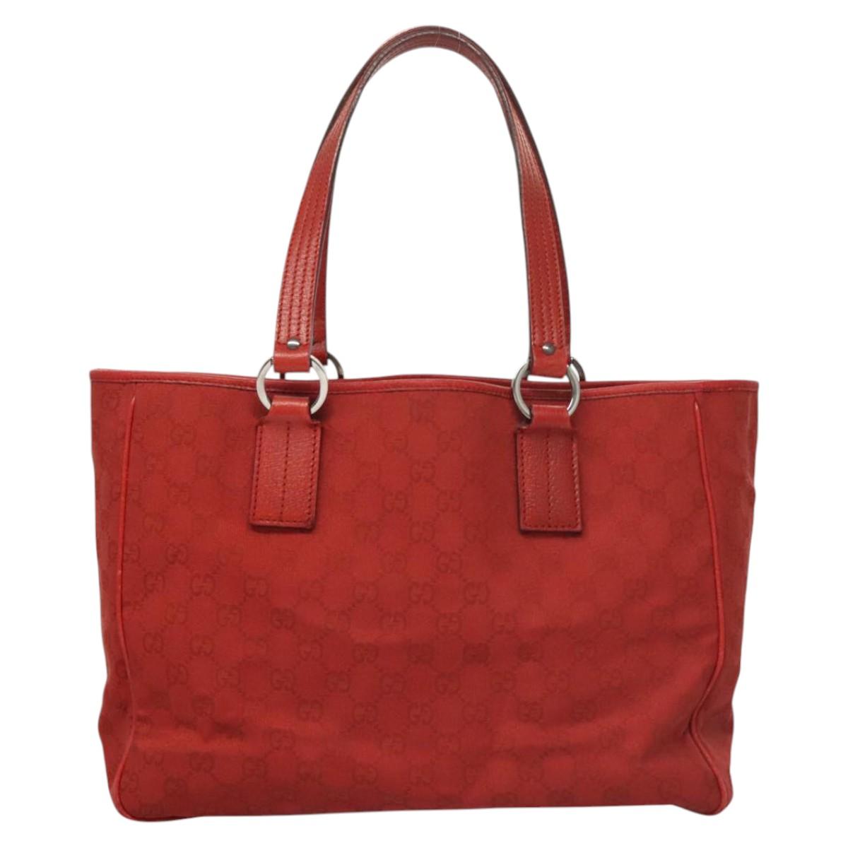 Gucci Gg Canvas Red Canvas Tote Bag