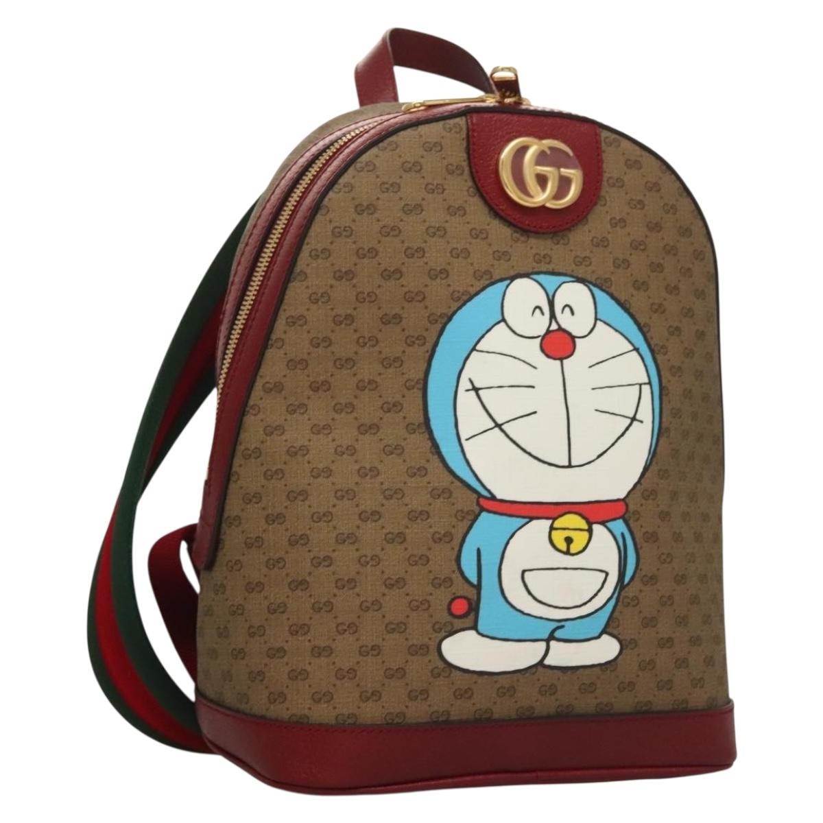 Gucci Doraemon Beige Canvas Backpack Bag