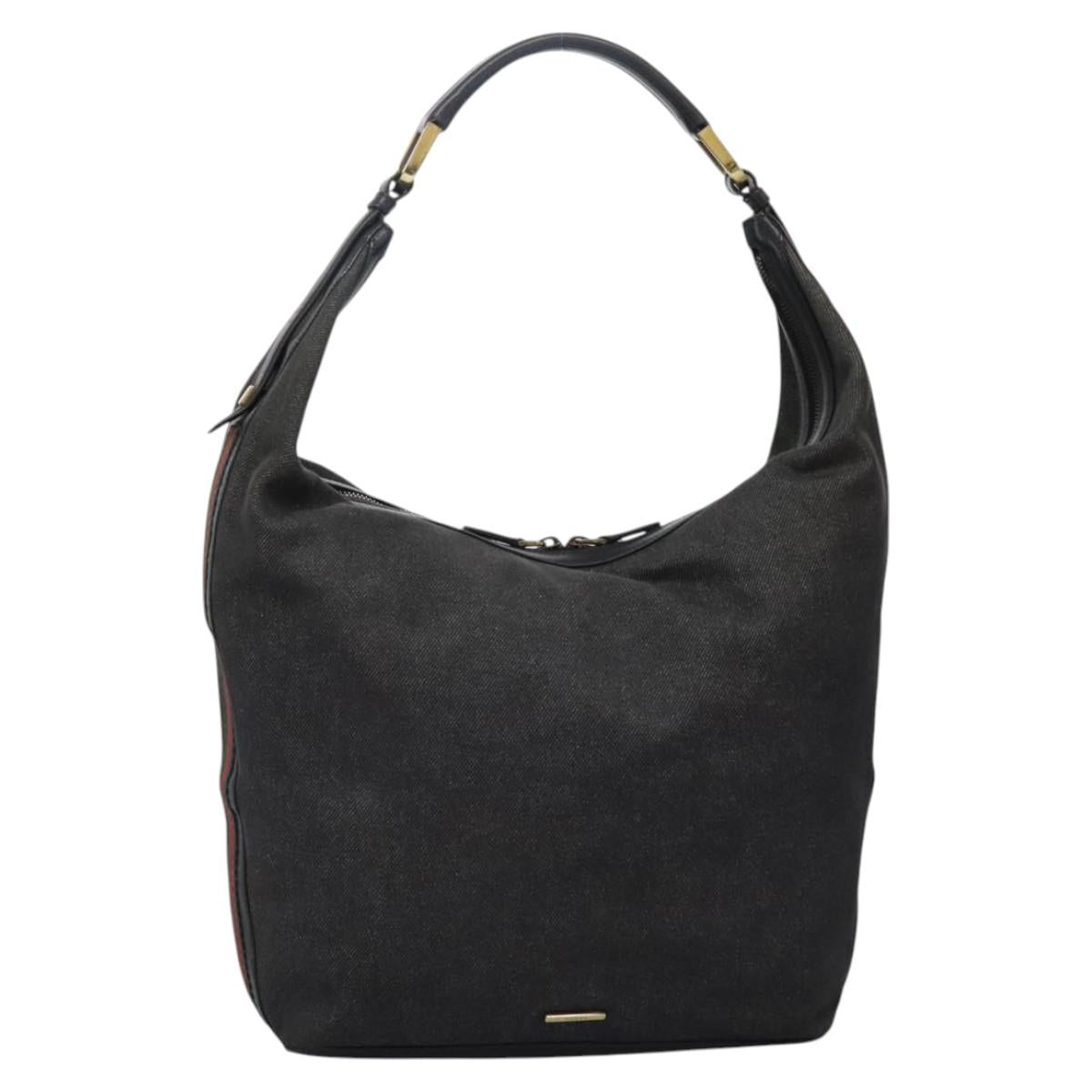 Gucci Sherry Black Canvas Shoulder Bag