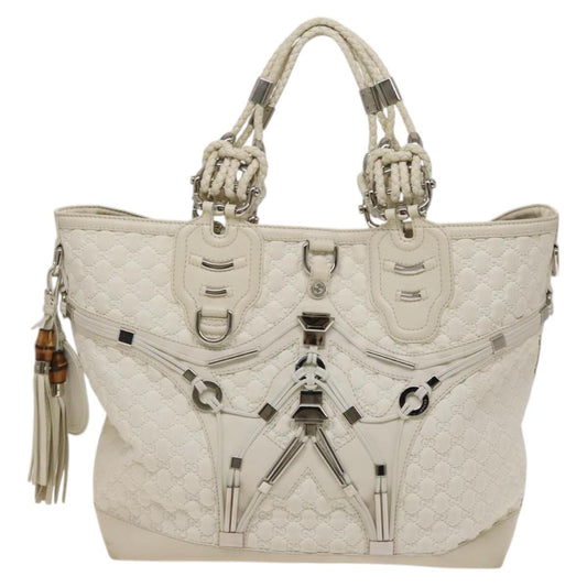 Gucci Horsebit White Leather Handbag