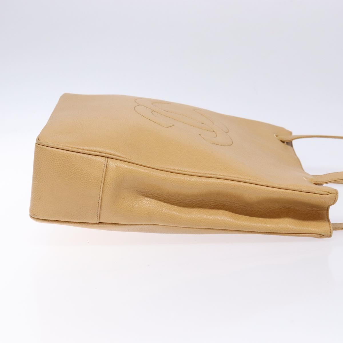 Chanel Coco Mark Beige Leather Tote Bag