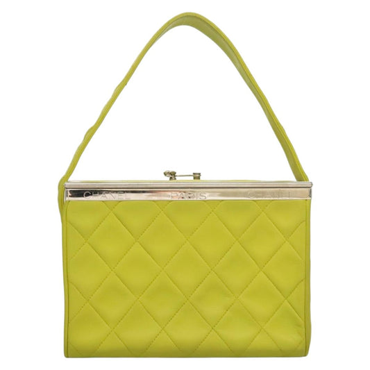 Chanel Vanity Yellow Leather Clutch Bag