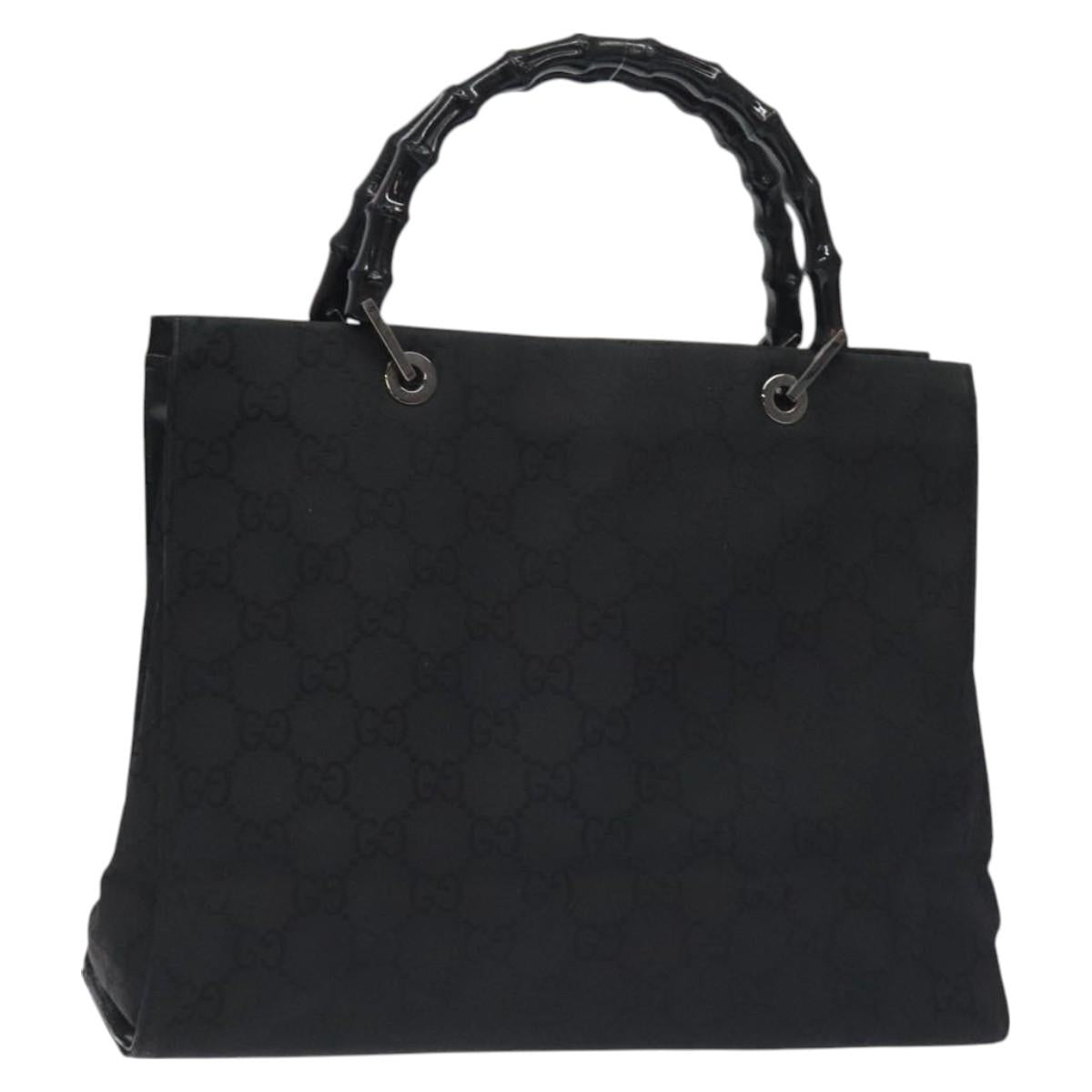Gucci Bamboo Black Nylon Tote Bag