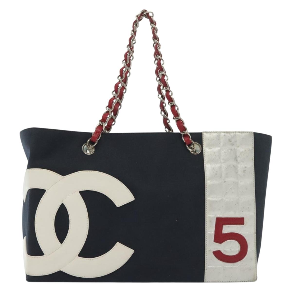 Chanel Numero 5 Navy Canvas Tote Bag