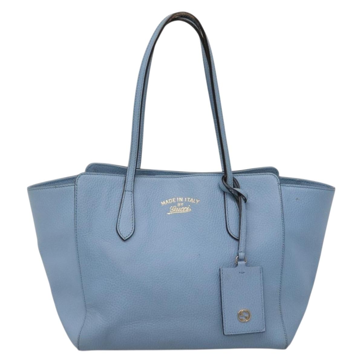 Gucci Blue Leather Tote Bag