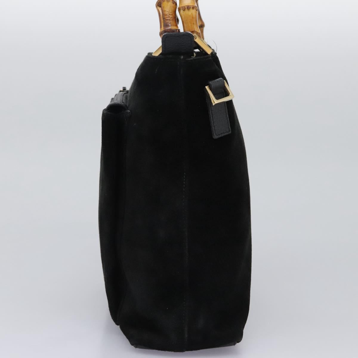 Gucci Bamboo Black Suede Handbag