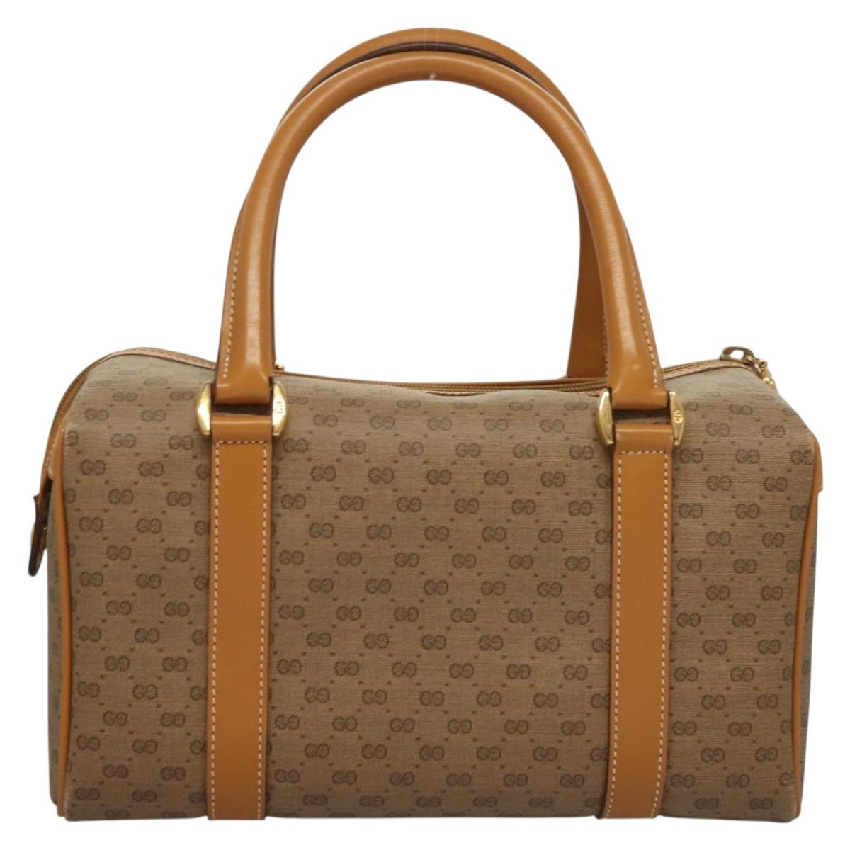 Gucci Micro Small Gg Canvas Beige Canvas, Leather Handbag