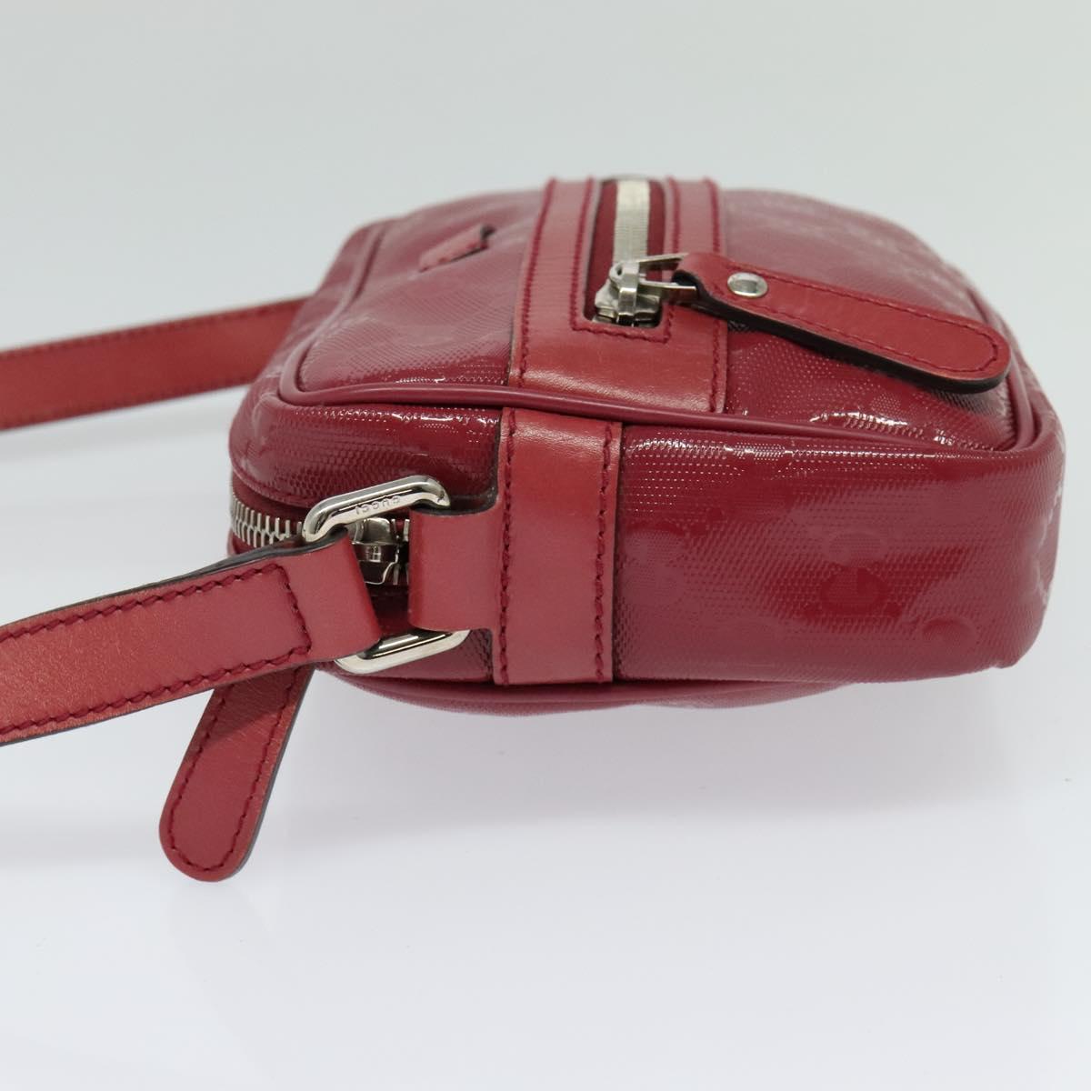 Gucci Gg Canvas Red Calfskin Shoulder Bag