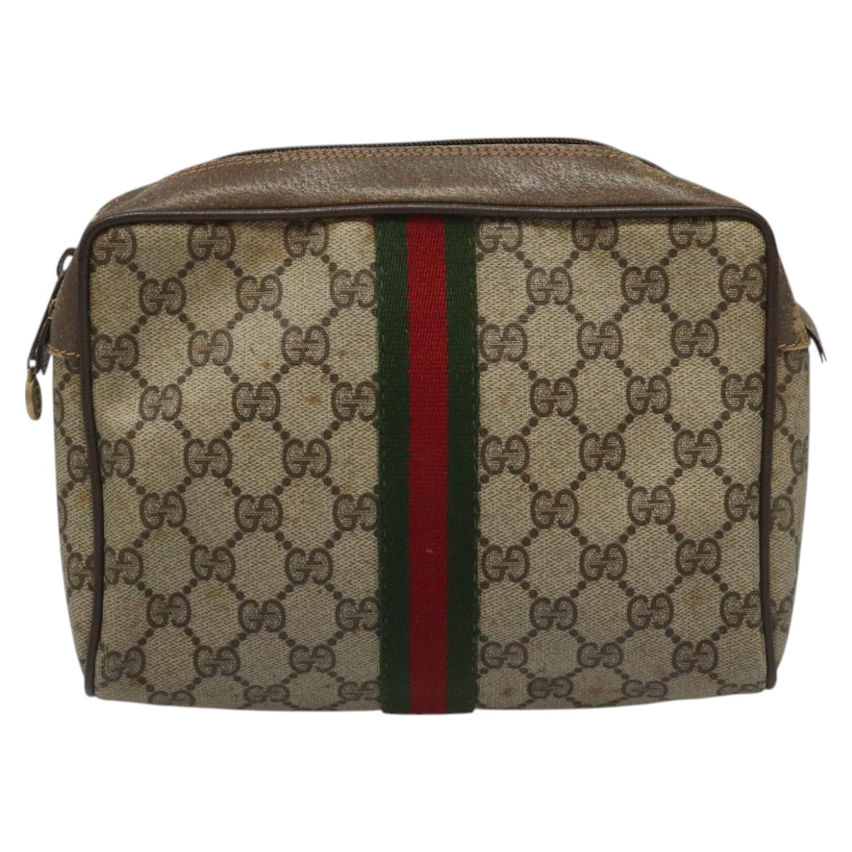 Gucci Ophidia Beige Canvas Clutch Bag