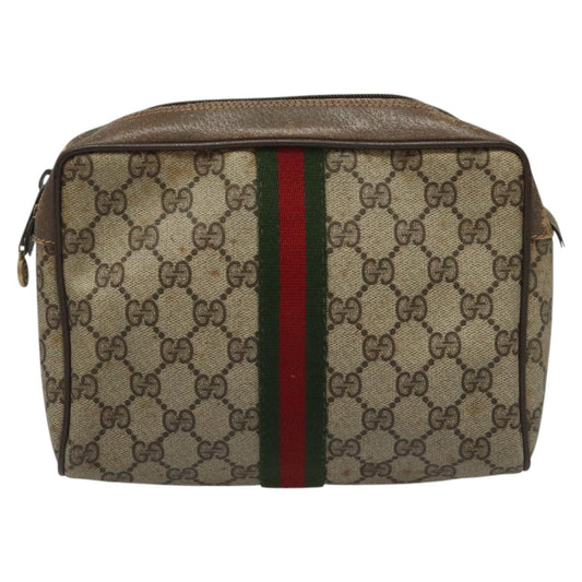 Gucci Ophidia Beige Canvas Clutch Bag