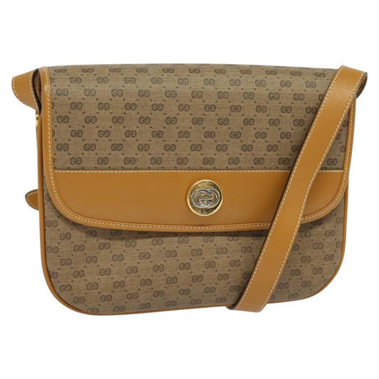 Gucci Micro Small Gg Canvas Brown Canvas Shoulder Bag