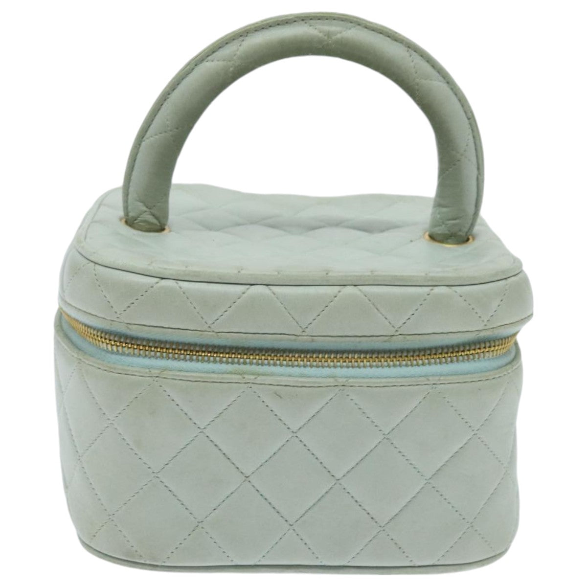 Chanel Vanity Blue Leather Clutch Bag