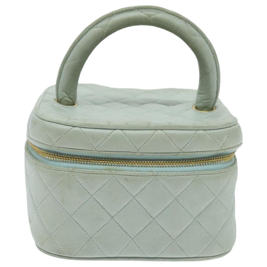 Chanel Vanity Blue Leather Clutch Bag