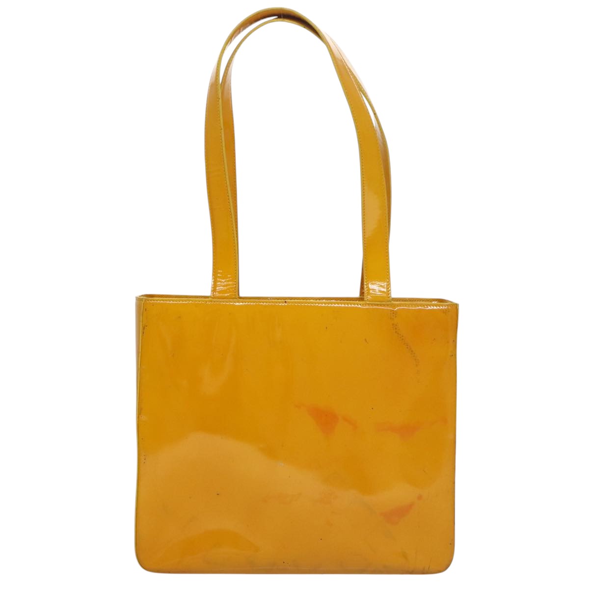 Chanel Shopping Yellow Patent Leather Tote Bag